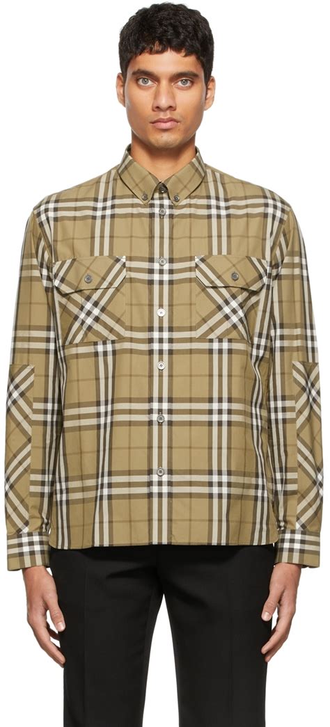 khaki burberry shirt|authentic Burberry shirt.